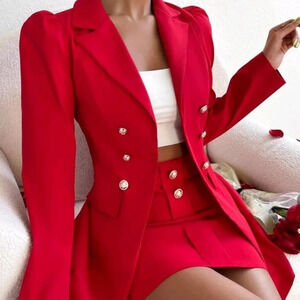 Double Breasted Blazer & Skirt